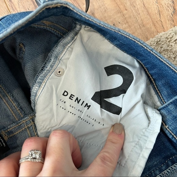 NWT Current/Elliott The Stiletto Jeans in 2 Year Destroy Stretch Indigo - Picture 10 of 13